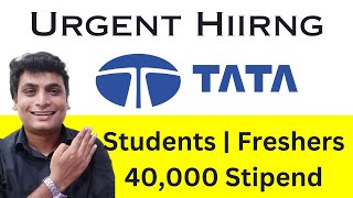 Tata Urgent Hiring For Internship Role  Tata Intel Internship For Students amp Freshers 2024 [upl. by Gussman]