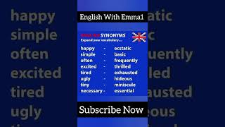 Common Synonyms  How to learn synonyms words list in English shorts [upl. by Erle]