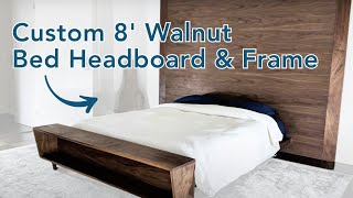 Modern Walnut 8 FOOT Headboard amp Bed Frame  Woodworking [upl. by Nyrrat]