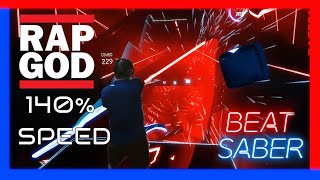 140 speed Eminem  Rap God done faster Beat Saber Darth Maul staff saber style custom song [upl. by Adnal]