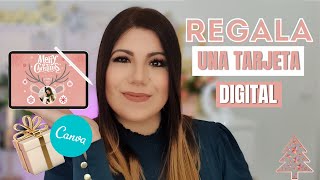 CREA TARJETAS DE NAVIDAD DIGITALES CON CANVA [upl. by Weigle]