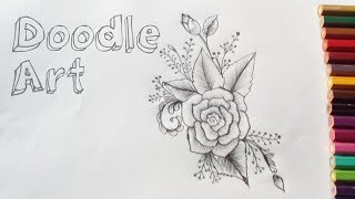 Doodle art2019 how to draw a doodle flower art quick and easy step by step [upl. by Skipp283]