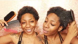 Detangling Short 4C Natural Hair Type 4 TWA  TubShroom Chrome Edition [upl. by Sordnaxela]