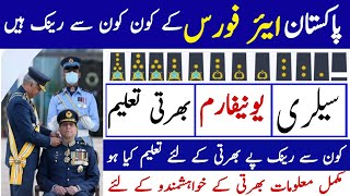 Pakistan Air Force Job Education  Rank  Salary  Duty Information  Jobs Speak [upl. by Aidile886]