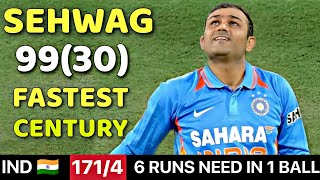 SEHWAG BLAST 99 RUNS VS SL  IND VS SL 2ND ODI 2009  MOST SHOCKING BATTING EVER😱🔥 [upl. by Roderich88]