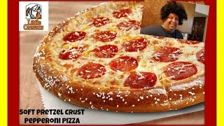 Soft Pretzel Crust Pizza  Little Caesars Pizza® REVIEW [upl. by Adnopoz46]