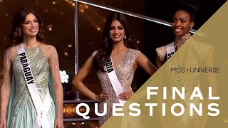 The 70th MISS UNIVERSE Top 3s Final Questions  Miss Universe [upl. by Attinahs]