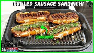 GRILLED SAUSAGE SANDWICH ON THE NINJA FOODI GRILL Ninja Foodi Grill Recipes [upl. by Paddy]