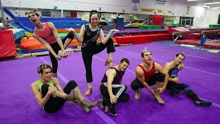 GUYS TRY GYMNASTICS IN HIGH HEELS [upl. by Care]