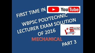 WBPSC recruitment 2019 LECTURER IN GOVERNMENT POLYTECHNIC Previous Year QUESTION PART 3 [upl. by Kingsly]