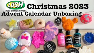 Lush Christmas 2023 collection Advent Calendar Gift Set Unboxing Spoilers [upl. by Hasseman]