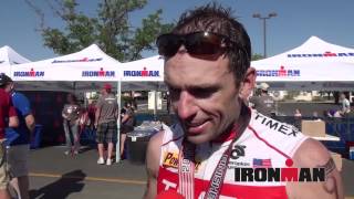 Timex Athlete Tim Hola Finish Line and Post Race Interview at Ironman St George 2012 [upl. by Fredi481]