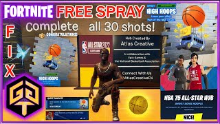 All 30 Basketball Hoop Locations Free High Hoops Spray NBA AllStar Hub Quests Challenge in Fortnite [upl. by Christianson]