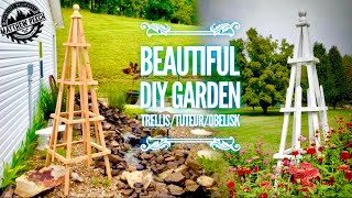 HOW TO MAKE A GARDEN TRELLIS  TUTEUR  OBELISK [upl. by Genni710]