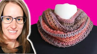 Easy Cross Stitch Cowl Crochet Tutorial [upl. by Lavery]