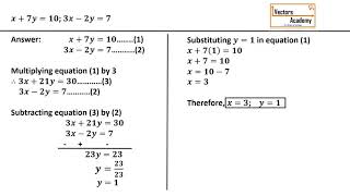 Class IX amp X Solving linear equations equating coefficients  elimination method [upl. by Larissa312]