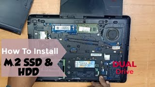 How to Install M2 SSD amp Hard drive Combo in HP EliteBook 840 G1How to install M2 ssd and hdd [upl. by Florin]