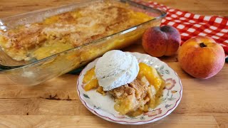 Easy Peach Cobbler  ONLY 3 Ingredients  Dump Cake Cobbler  The Hillbilly Kitchen [upl. by Dennard143]