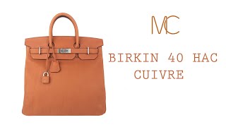 Hermes Birkin 40 Bag HAC Cuivre Taurillon Saddle Leather Brushed Palladium Hardware • MIGHTYCHIC • [upl. by Salamanca]