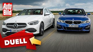 Mercedes CKlasse vs BMW 3er 2021  Das Duell der Limousinen mit Dennis Petermann [upl. by Elsbeth552]