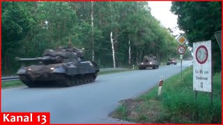 For the first time Ukraine showcases upgraded Leopard 1A5V tanks [upl. by Quinta56]