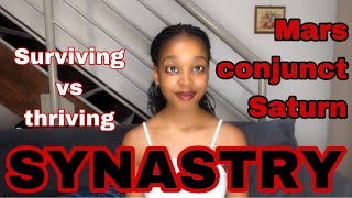 SYNASTRY Mars conjunct Saturn synastry surviving vs thriving [upl. by Torrence829]