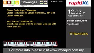 LRT Ampang Line丨Titiwangsa announcement [upl. by Hatfield]