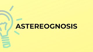 What is the meaning of the word ASTEREOGNOSIS [upl. by Suisyola]