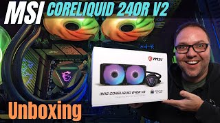 MSI MAG Coreliquid 240R V2 AIO Liquid Cooler Unboxing [upl. by Lancey]