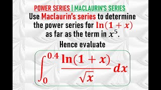 Maclaurins Series  Expansion of a fx  Example 2 [upl. by Enirual]