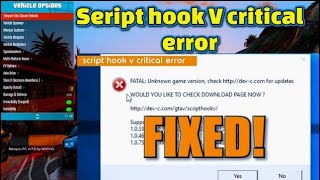 How to Fix Script hook V Critical Error  GTA V Update Error Fix 2024 [upl. by Fabiano]