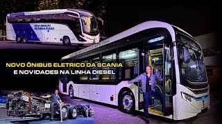 😮NOVO ÔNIBUS SCANIA REVELADO Veja Lançamento do Primeiro Ônibus Elétrico e Inovações a Diesel [upl. by Eatnohs187]