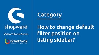 Shopware tutorials  How to change default filter position on listing sidebar [upl. by Richel]