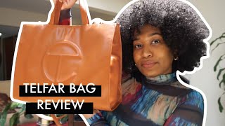 Telfar Medium Shopping Bag Review  Whats In My Bag [upl. by Kesia]