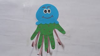 How to make Handprint Crafts For KidsSea Animals Paper CraftsOctopus Handprint CraftsEasy Crafts [upl. by Nigel910]