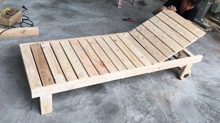 Amazing Creation Woodworking Ideas From Old Pallet  Build A Sun Loungers  How To DIY [upl. by Kassab490]