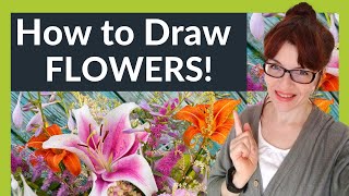 How To Draw Flowers For Beginners 12 EASY tips [upl. by Buckden838]