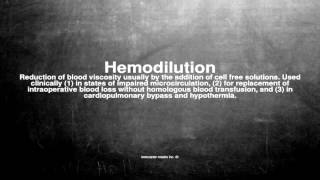 Medical vocabulary What does Hemodilution mean [upl. by Leonora]