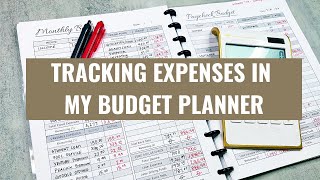 Tracking my expenses in my budget planner throughout the month budgetplanner [upl. by Schilit]