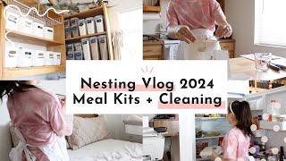 Pregnancy Nesting vlog 2024  Nesting meal kit prep cleaning and organizing [upl. by Ahsaelat]