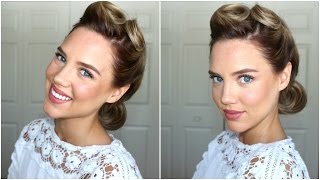 1940s Hairstyle  Victory Rolls [upl. by Rondi]