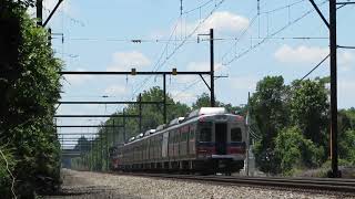 20170620 June 20 2017 SEPTA wire train with RL1A rescuing a Silverliner V train at Trevose [upl. by Araf]