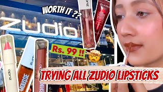 TRYING ALL ZUDIO LIP PRODUCTS SWATCHES REVIEW🍓✨ [upl. by Rachael516]