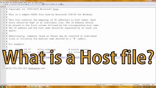 What is a Host File [upl. by Airdnax]