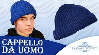 TUTORIAL Cappello uomo righe accorciate o short rows [upl. by Nevaj]