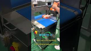 auto vacuum conveyor belt banding machine can inline production line [upl. by Aubine535]