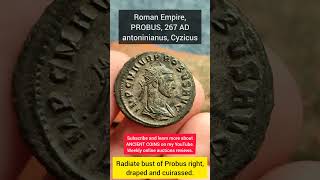 Ancient Coin Roman Empire PROBUS antoninianus Cyzicus XXi coin history coincollecting [upl. by Haroved]