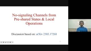 WSQIF S01E01 NS Channels from Preshared States and Local Operations Some Sankar Bhattacharya [upl. by Aranaj617]