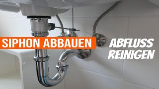 Waschbecken Abfluss verstopft  Siphon abbauen und reinigen [upl. by Riamu]