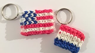 Rainbow Loom Nederlands mini American vlag Alpha Loom met quotgewonequot elastiekjes [upl. by Zetnahs886]